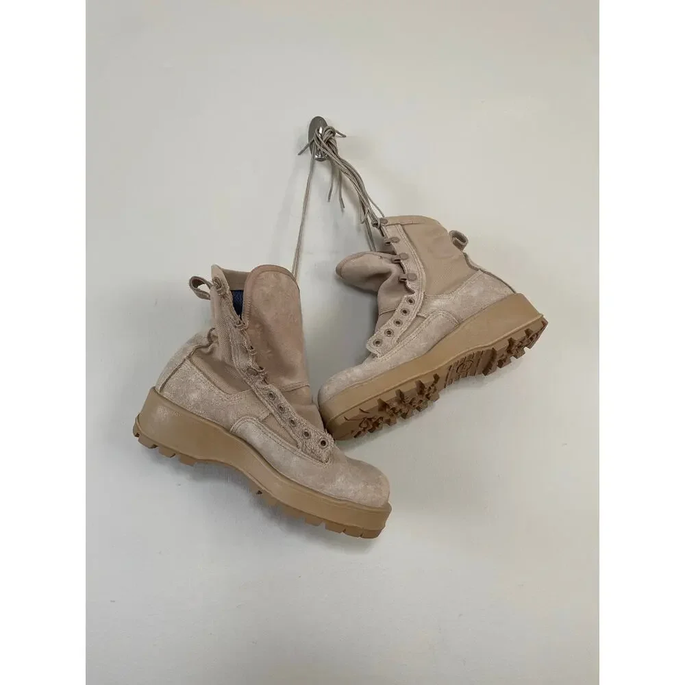 New Altama Temperate Combat Boots Tan Goretex Vibram Military Mens 5.5 R